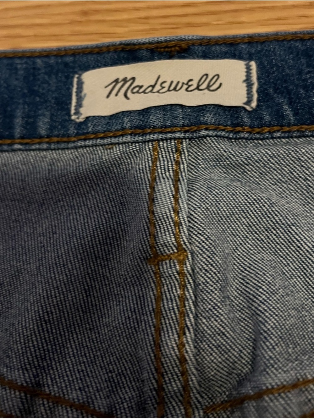Madewell High-Rise Distressed Dark Blue Jeans - Picture 2 of 4